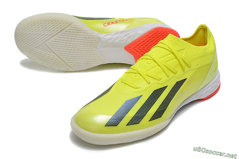 Men's Adidas X Crazyfast.1 IC Football Shoes - Yellow/Black/White 3