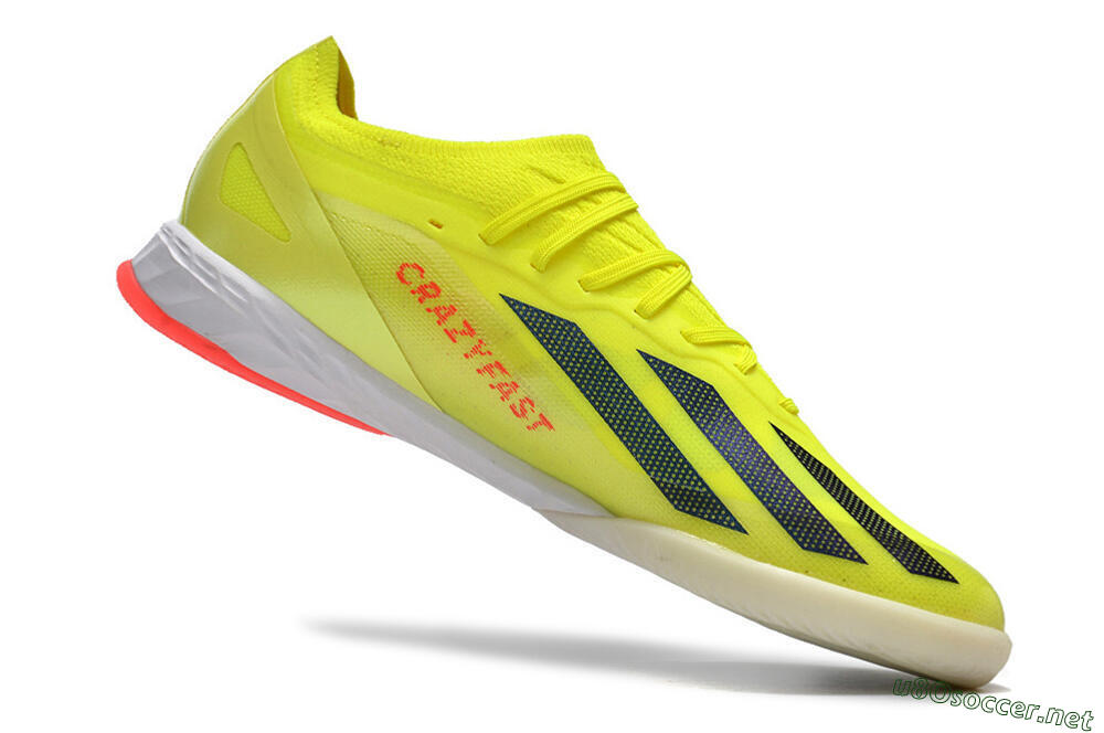 Men's Adidas X Crazyfast.1 IC Football Shoes - Yellow/Black/White 4