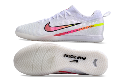 Men's Nike Air Zoom Mercurial Vapor 15 Pro IC Football Shoes - White/Pink/Black/Yellow