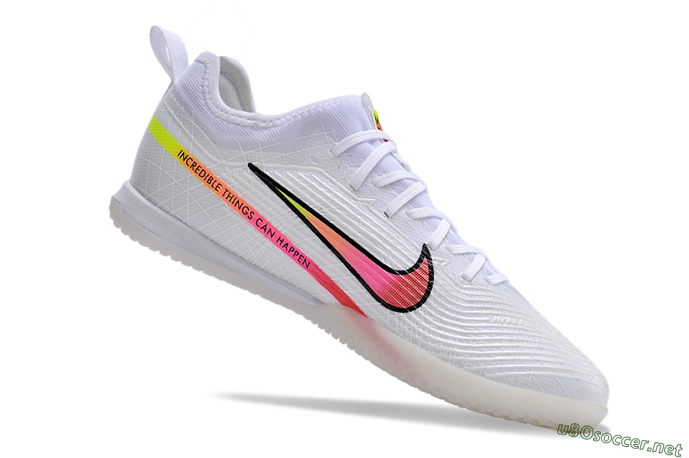 Men's Nike Air Zoom Mercurial Vapor 15 Pro IC Football Shoes - White/Pink/Black/Yellow 4