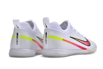 Men's Nike Air Zoom Mercurial Vapor 15 Pro IC Football Shoes - White/Pink/Black/Yellow
