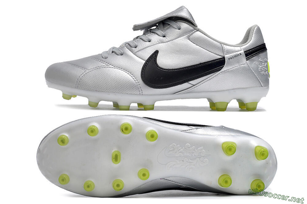Men's Nike The Premier 3 FG Football Boots - Silver/Black/Yellow 1