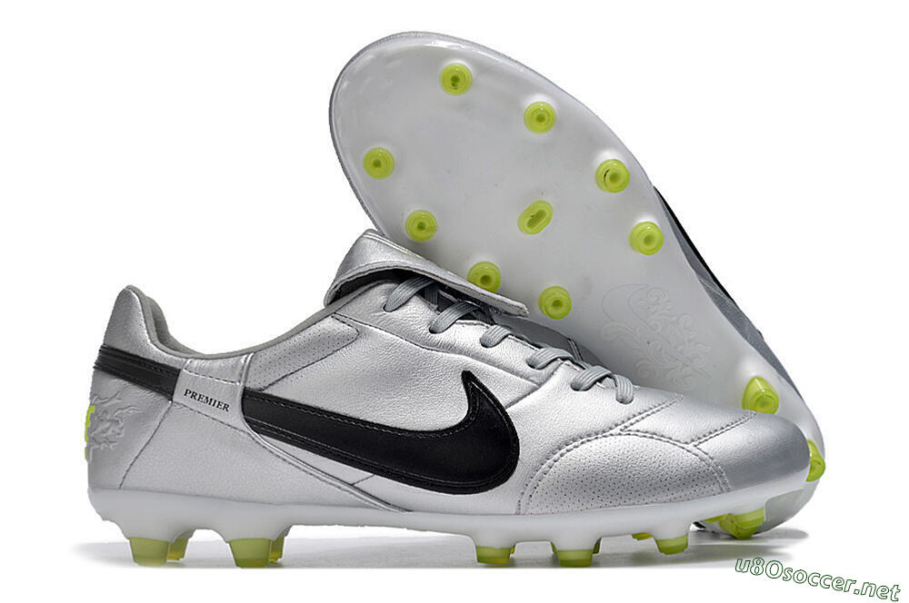 Men's Nike The Premier 3 FG Football Boots - Silver/Black/Yellow 2