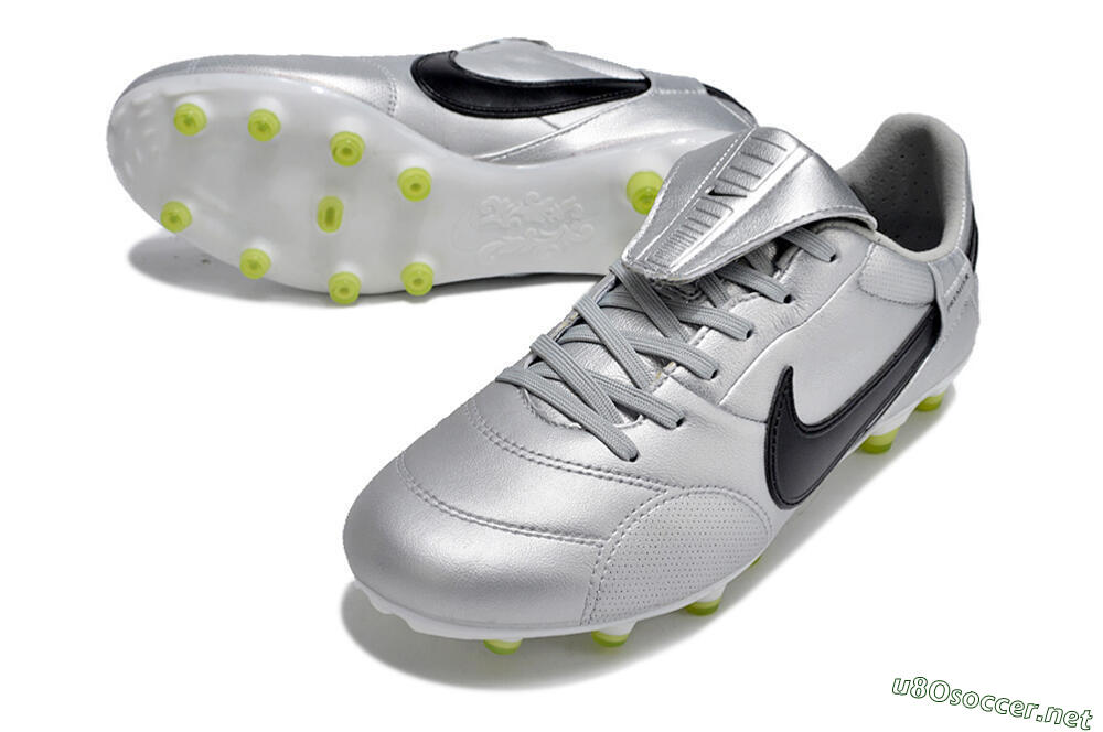 Men's Nike The Premier 3 FG Football Boots - Silver/Black/Yellow 3