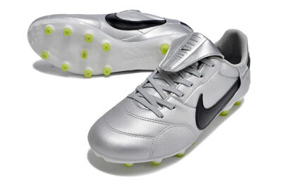 Men's Nike The Premier 3 FG Football Boots - Silver/Black/Yellow