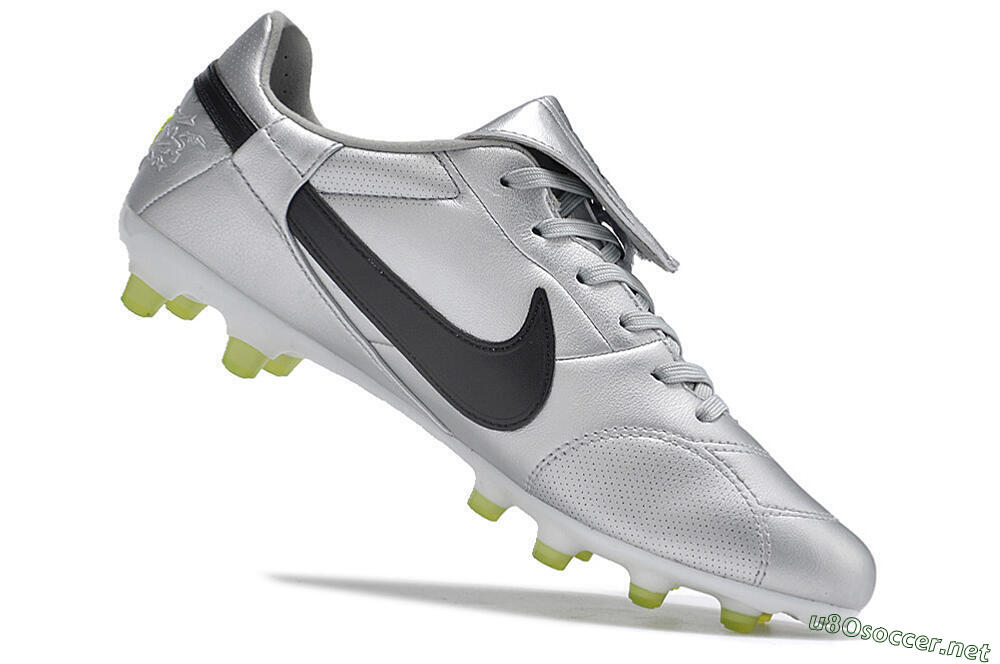 Men's Nike The Premier 3 FG Football Boots - Silver/Black/Yellow 4