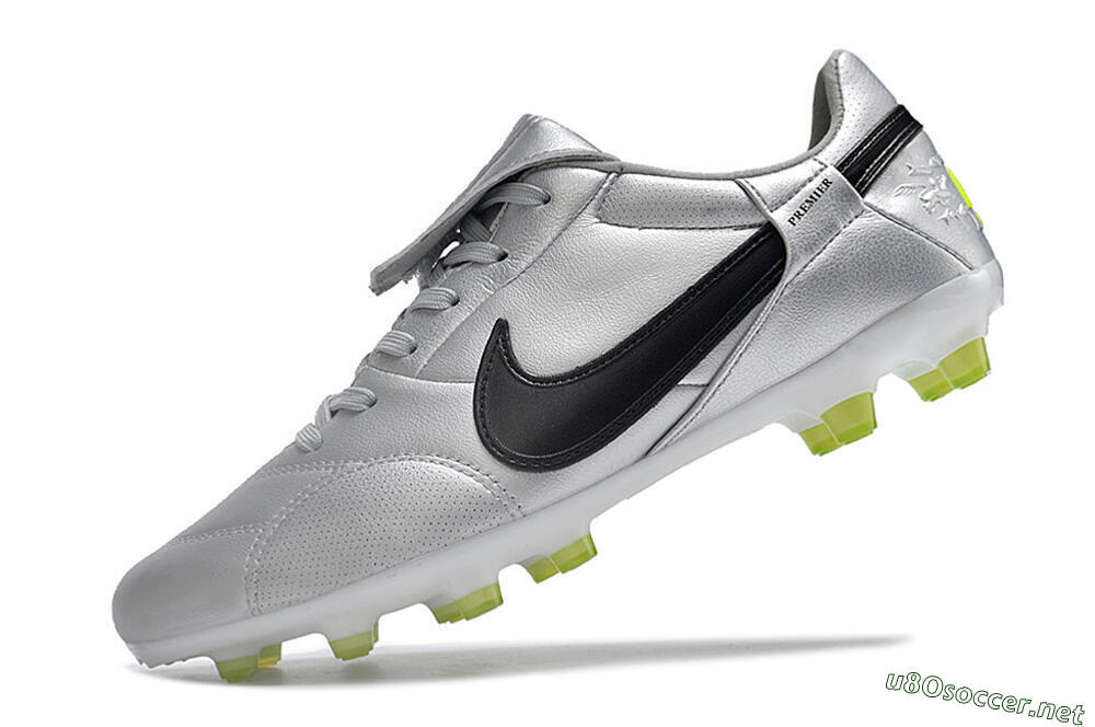 Men's Nike The Premier 3 FG Football Boots - Silver/Black/Yellow 5