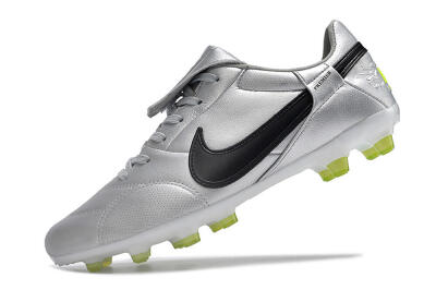 Men's Nike The Premier 3 FG Football Boots - Silver/Black/Yellow