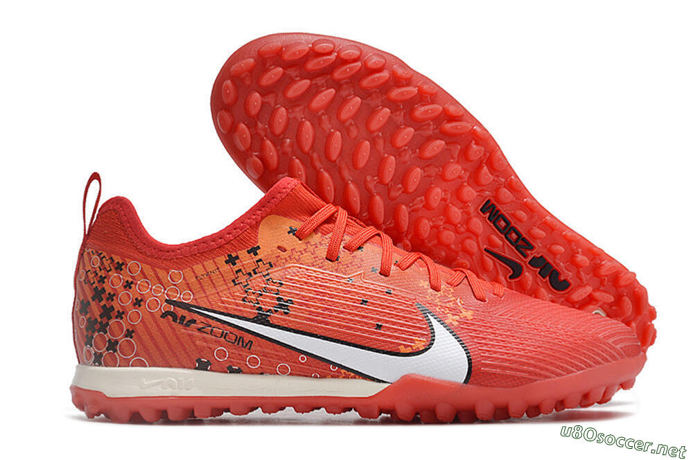 Men's Nike Air Zoom Mercurial Vapor 15 Pro TF Football Shoes - Red/White/Black 2