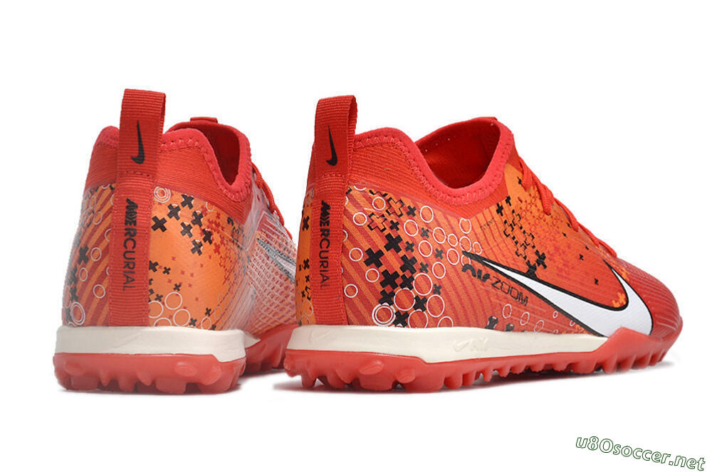 Men's Nike Air Zoom Mercurial Vapor 15 Pro TF Football Shoes - Red/White/Black 6