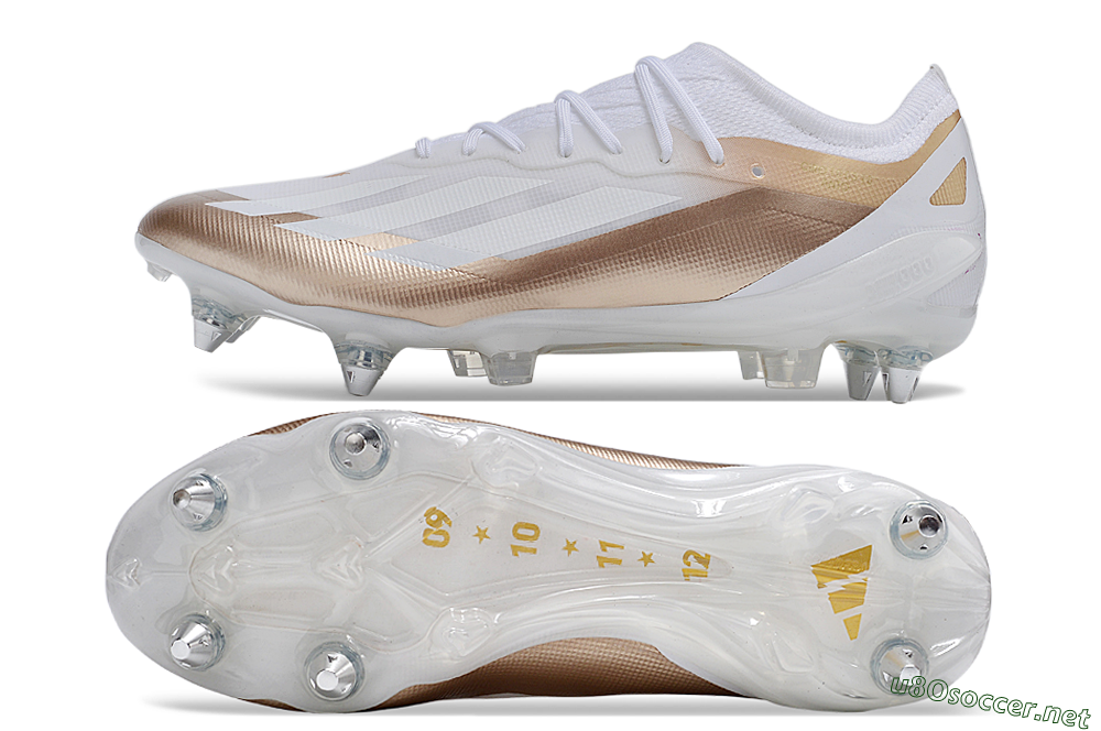 Men's Adidas X Crazyfast.1 SG Football Boots - White/Gold/Silver 1