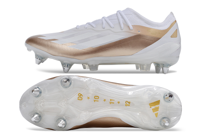 Men's Adidas X Crazyfast.1 SG Football Boots - White/Gold/Silver