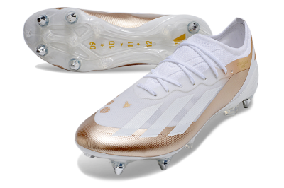 Men's Adidas X Crazyfast.1 SG Football Boots - White/Gold/Silver
