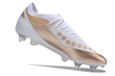 Men's Adidas X Crazyfast.1 SG Football Boots - White/Gold/Silver