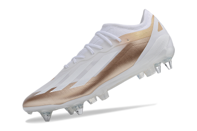 Men's Adidas X Crazyfast.1 SG Football Boots - White/Gold/Silver