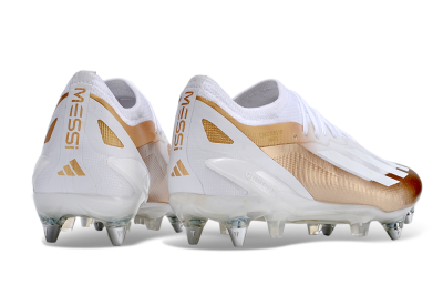 Men's Adidas X Crazyfast.1 SG Football Boots - White/Gold/Silver