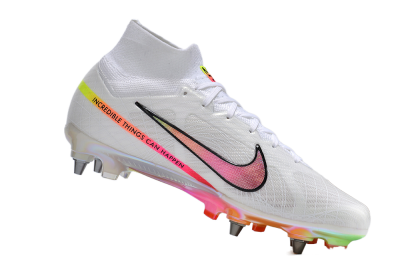 Men's Nike Air Zoom Mercurial Superfly 9 Elite SG Football Boots - White/Pink/Black/Yellow/Gold