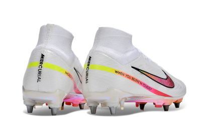 Men's Nike Air Zoom Mercurial Superfly 9 Elite SG Football Boots - White/Pink/Black/Yellow/Gold