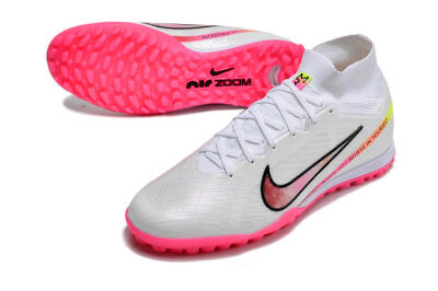 Men's Nike Air Zoom Mercurial Superfly 9 Elite TF Football Shoes - White/Pink/Black/Yellow