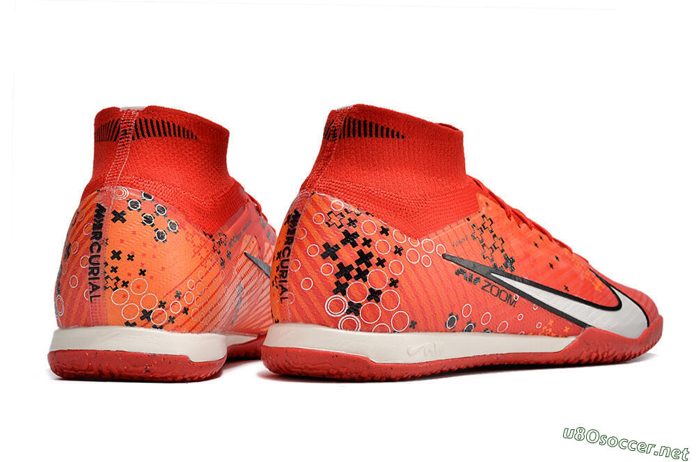 Men's Nike Air Zoom Mercurial Superfly 9 Elite IC Football Shoes - Red/White/Black 6