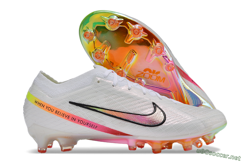 Men's Nike Air Zoom Mercurial Vapor 15 Elite AG Football Boots - White/Pink/Black/Yellow/Gold 2
