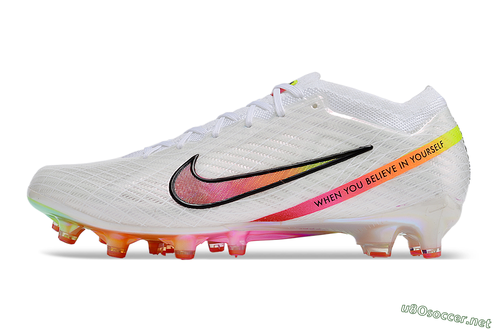 Men's Nike Air Zoom Mercurial Vapor 15 Elite AG Football Boots - White/Pink/Black/Yellow/Gold 0