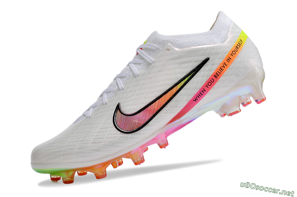 Men's Nike Air Zoom Mercurial Vapor 15 Elite AG Football Boots - White/Pink/Black/Yellow/Gold 5