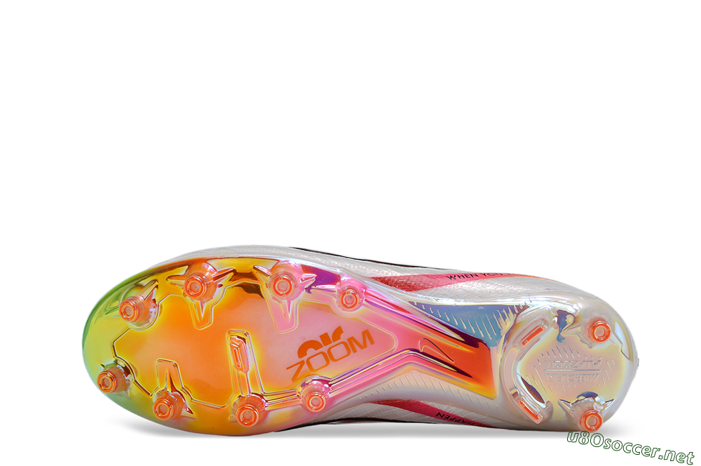 Men's Nike Air Zoom Mercurial Vapor 15 Elite AG Football Boots - White/Pink/Black/Yellow/Gold 6