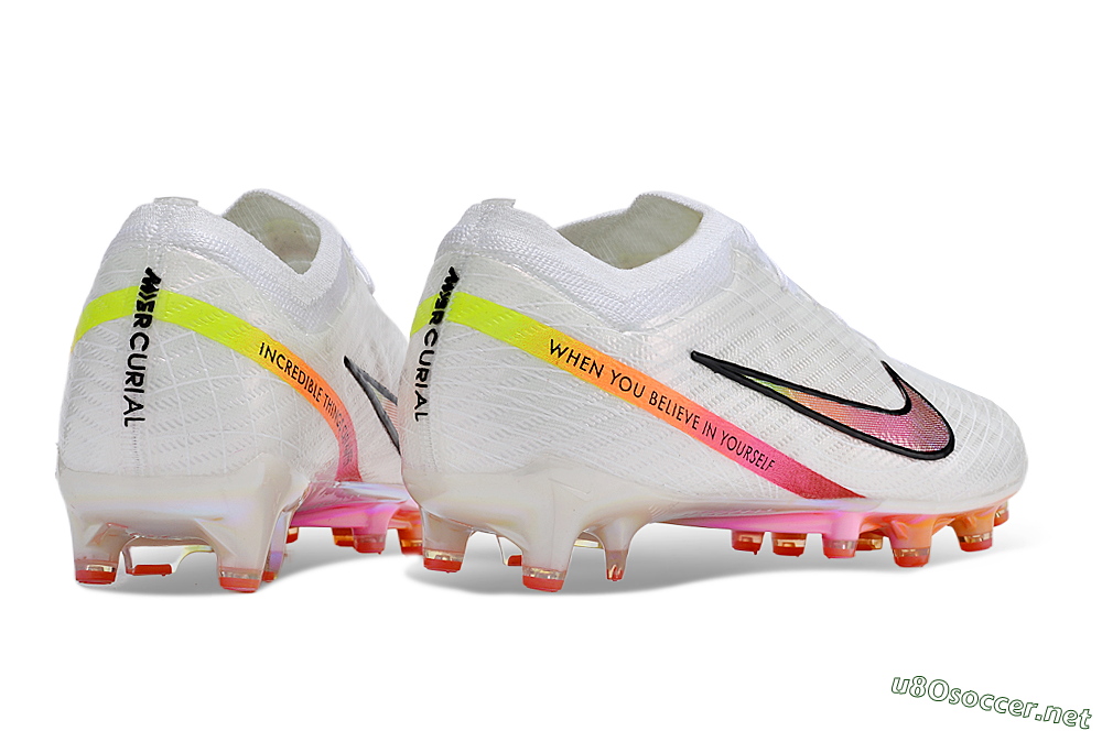 Men's Nike Air Zoom Mercurial Vapor 15 Elite AG Football Boots - White/Pink/Black/Yellow/Gold 7