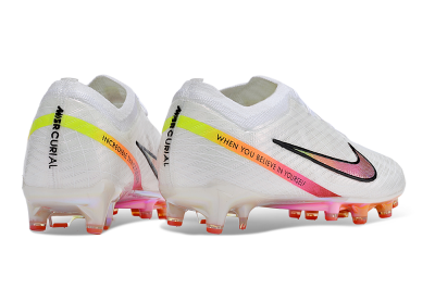 Men's Nike Air Zoom Mercurial Vapor 15 Elite AG Football Boots - White/Pink/Black/Yellow/Gold