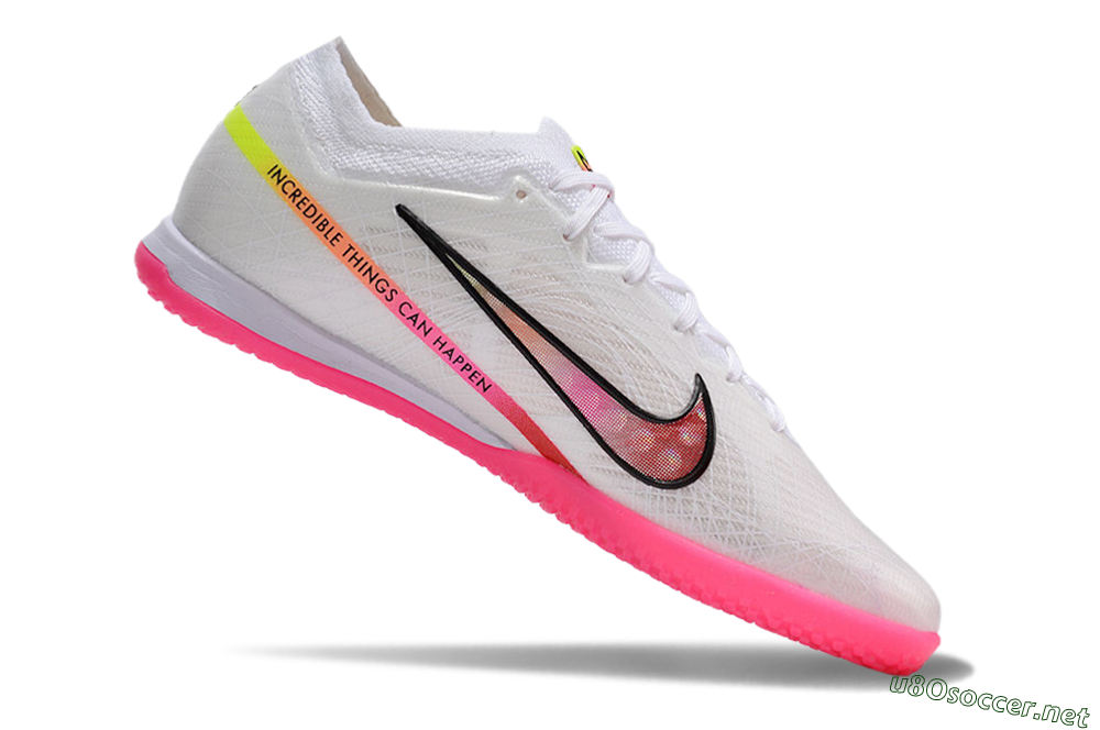 Men's Nike Air Zoom Mercurial Vapor 15 Elite IC Football Shoes - White/Pink/Black/Yellow 4