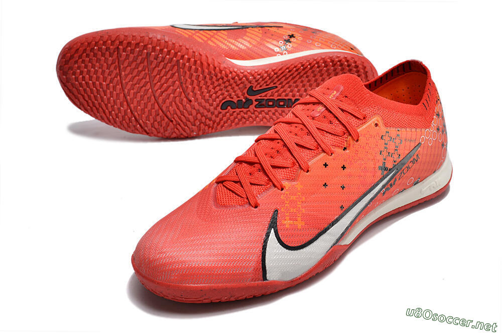 Men's Nike Air Zoom Mercurial Vapor 15 Elite IC Football Shoes - Red/White/Black 3