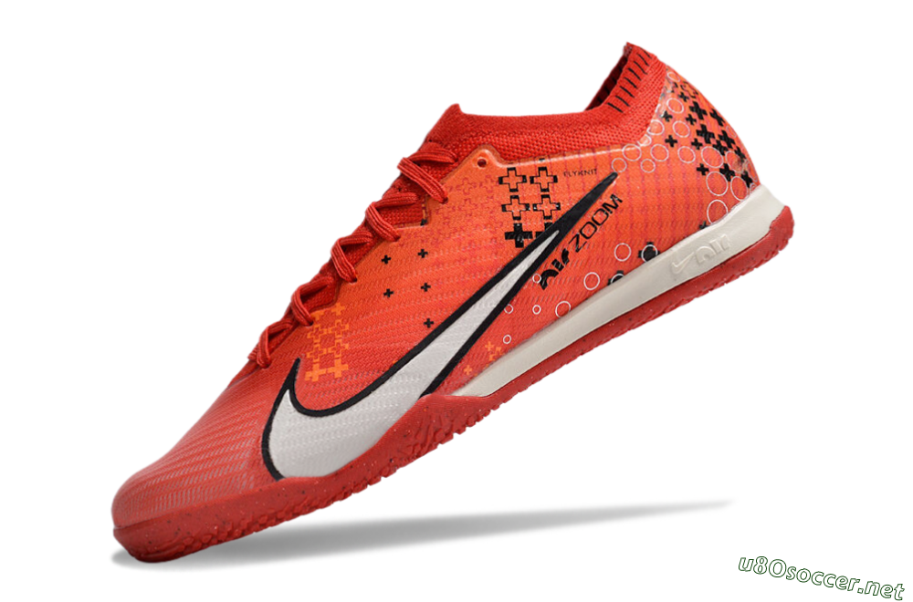 Men's Nike Air Zoom Mercurial Vapor 15 Elite IC Football Shoes - Red/White/Black 5