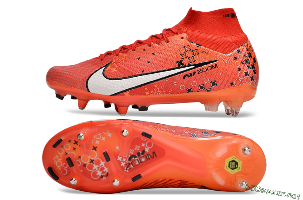 Men's Nike Air Zoom Mercurial Superfly 9 Elite SG Football Boots - Red/White/Black 1