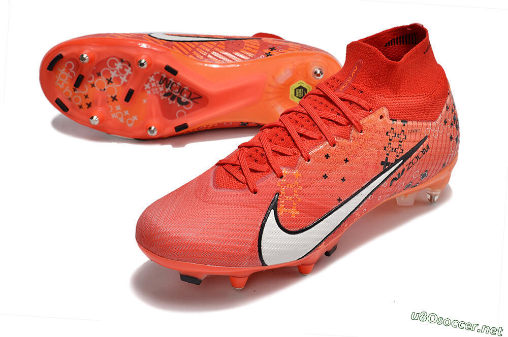 Men's Nike Air Zoom Mercurial Superfly 9 Elite SG Football Boots - Red/White/Black 3