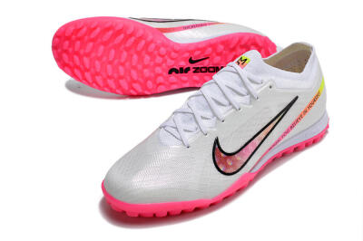 Men's Nike Air Zoom Mercurial Vapor 15 Elite TF Football Shoes - White/Pink/Black/Yellow