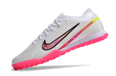 Men's Nike Air Zoom Mercurial Vapor 15 Elite TF Football Shoes - White/Pink/Black/Yellow