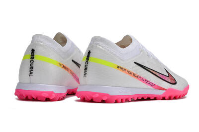 Men's Nike Air Zoom Mercurial Vapor 15 Elite TF Football Shoes - White/Pink/Black/Yellow