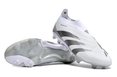 Men's Adidas Predator Accuracy+ FG Football Boots - White/Grey/Silver
