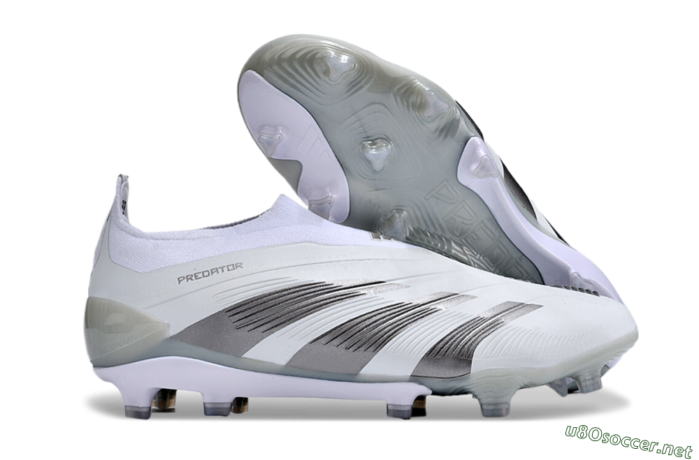 Men's Adidas Predator Accuracy+ FG Football Boots - White/Grey/Silver 2