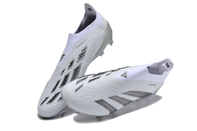Men's Adidas Predator Accuracy+ FG Football Boots - White/Grey/Silver