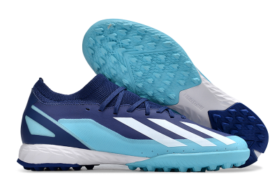 Men's Adidas X Crazyfast.3 TF Football Shoes - Blue/Jade/White