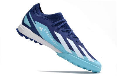 Men's Adidas X Crazyfast.3 TF Football Shoes - Blue/Jade/White