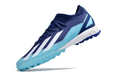 Men's Adidas X Crazyfast.3 TF Football Shoes - Blue/Jade/White