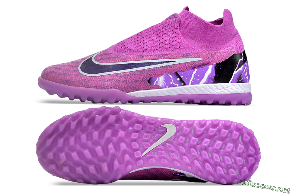 Men's Nike Phantom GX Elite DF Link TF Football Shoes - Purple/Black/White 1