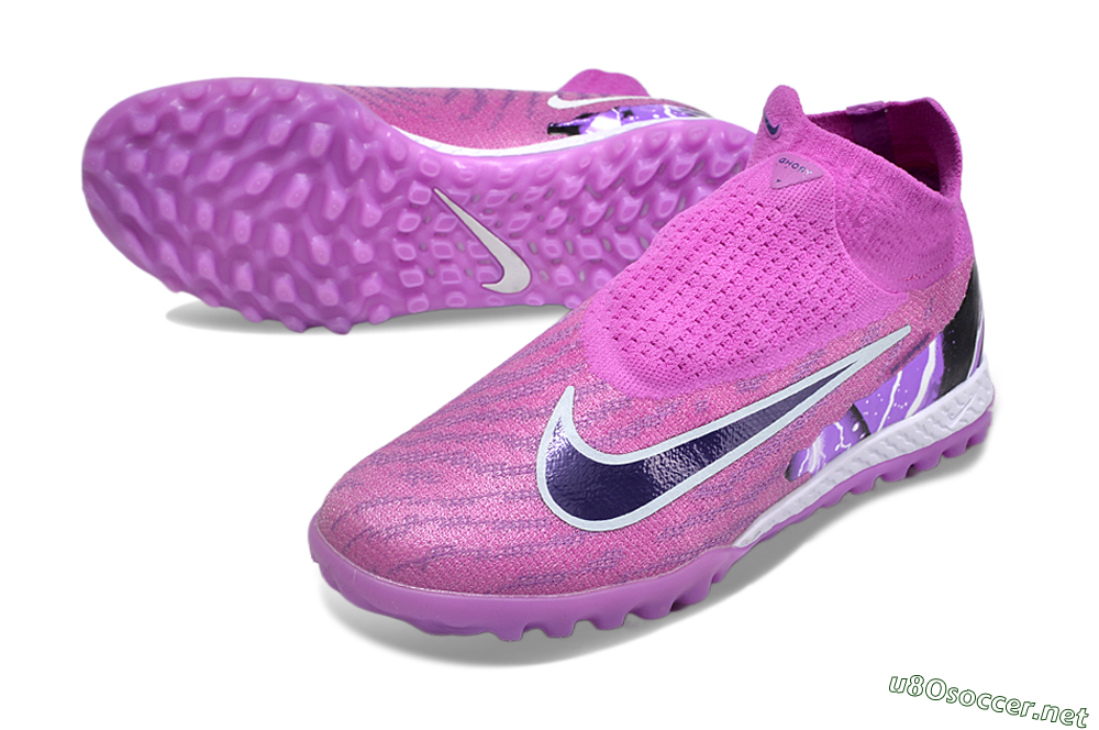 Men's Nike Phantom GX Elite DF Link TF Football Shoes - Purple/Black/White 3