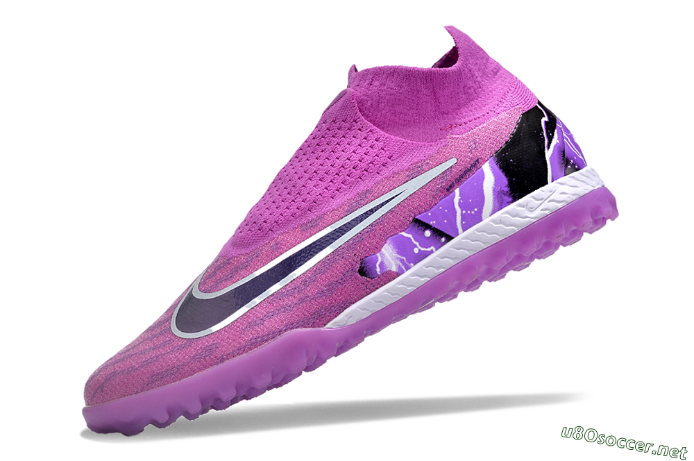 Men's Nike Phantom GX Elite DF Link TF Football Shoes - Purple/Black/White 5