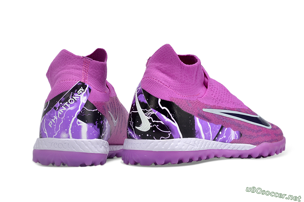 Men's Nike Phantom GX Elite DF Link TF Football Shoes - Purple/Black/White 6