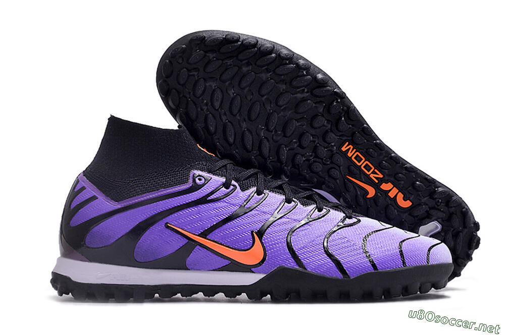 Unisex Nike Air Zoom Mercurial Superfly 9 Elite TF Football Shoes - Purple/Black/Orange 2