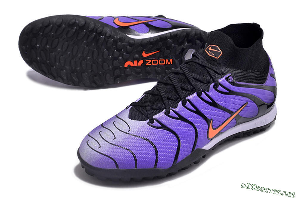 Unisex Nike Air Zoom Mercurial Superfly 9 Elite TF Football Shoes - Purple/Black/Orange 3